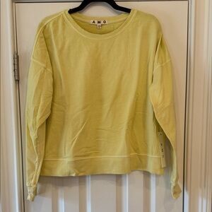 AMO Citron Classic Long Sleeve Crewneck Sweater Top - Size Small